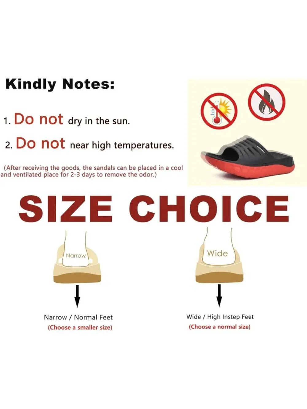 Men's Black 1 Sandals Orthotic Arch Support Open Toe Sport Slides Thick Cushion